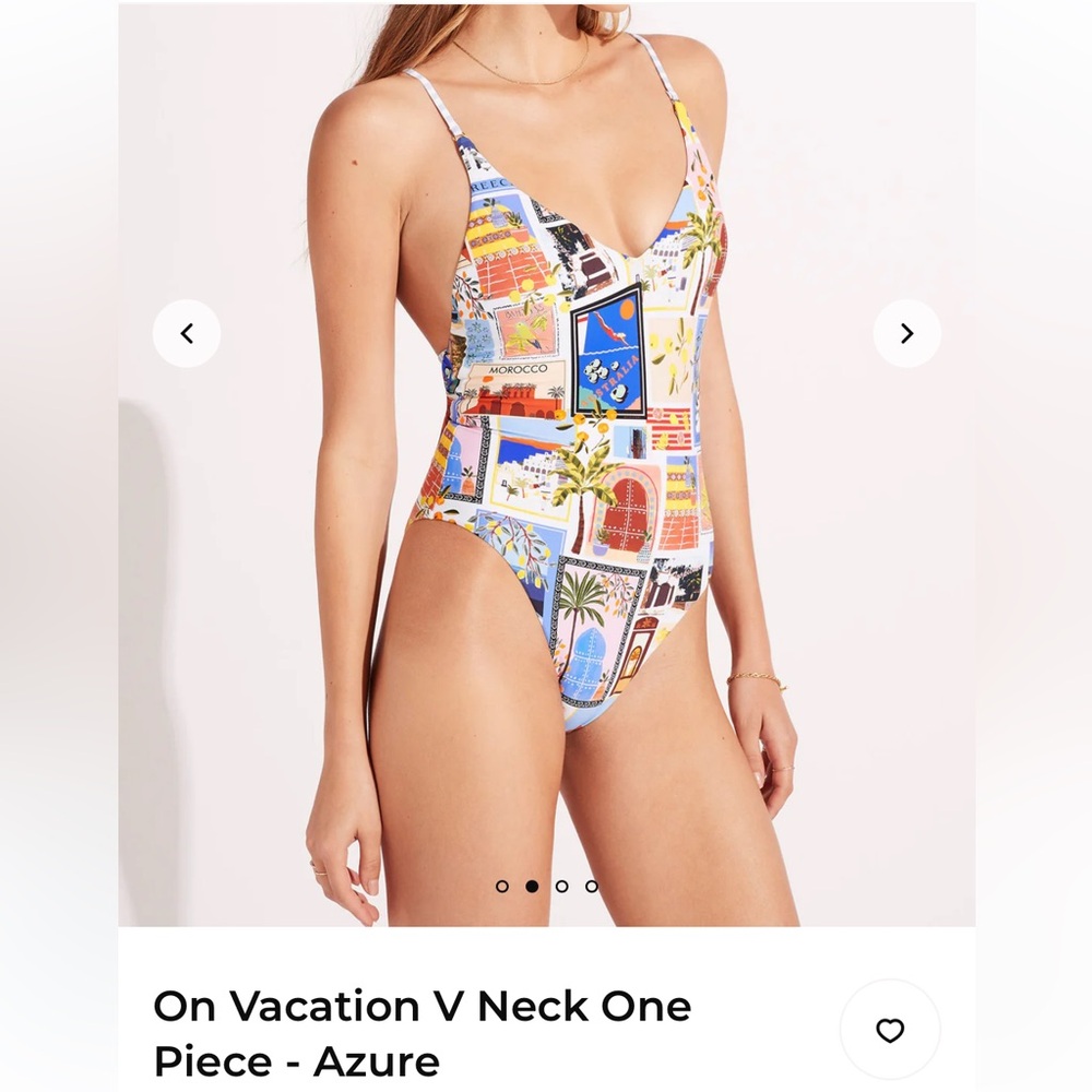 SEAFOLLY On Vacation V-Neck One Piece Bathing Suit - Picture 9 of 15